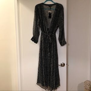 Lucky Brand long polka dot dress